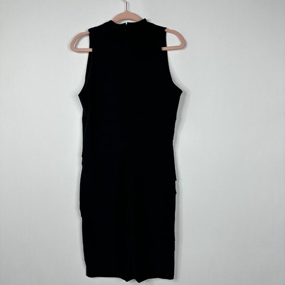White House Black Market Tiered Bandage Choker Sheath Dress Black 14 #BAG10 - Picture 3 of 8